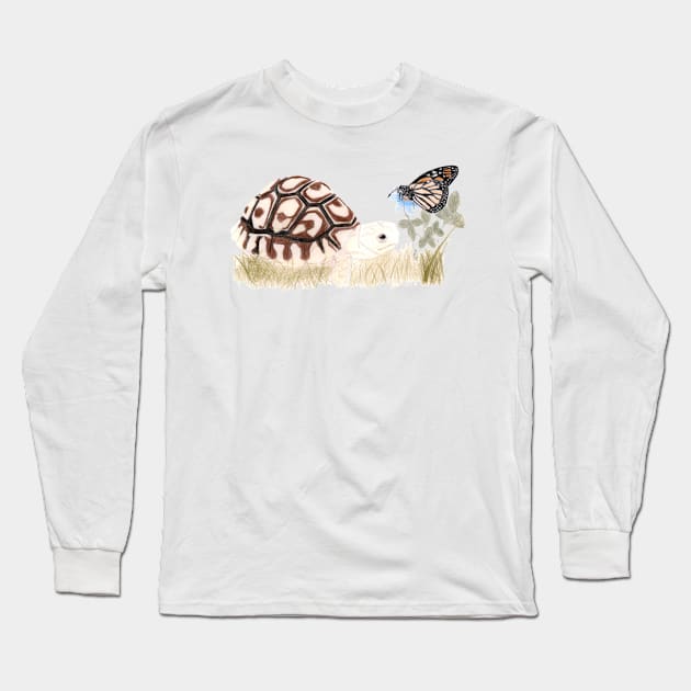 Tortoise and Butterfly Long Sleeve T-Shirt by lindaursin